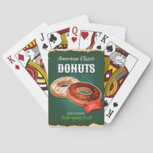 Altes Donut-Plakat Spielkarten