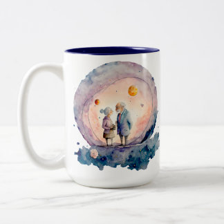 Altes Ehemann und Ehefrau Jubiläum Valentinische T Zweifarbige Tasse