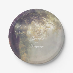 Altes Eichen-und Schnur-Licht-rustikales Pappteller