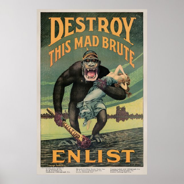 Altes Einberufungsplakat Poster (Vorne)