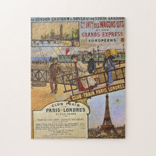Altes Eisenbahnplakat-Rätsel Puzzle