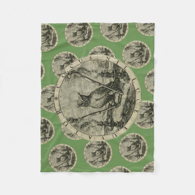 Altes Emblem - Eule - Licht der Klugheits-Decke Fleecedecke (Vorderseite)