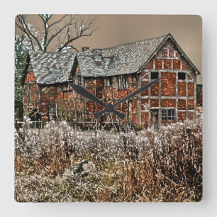 ALTES ENGLAND QUADRATISCHE WANDUHR