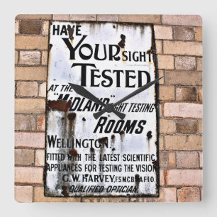 ALTES ENGLAND-VINTAG-SIGN QUADRATISCHE WANDUHR