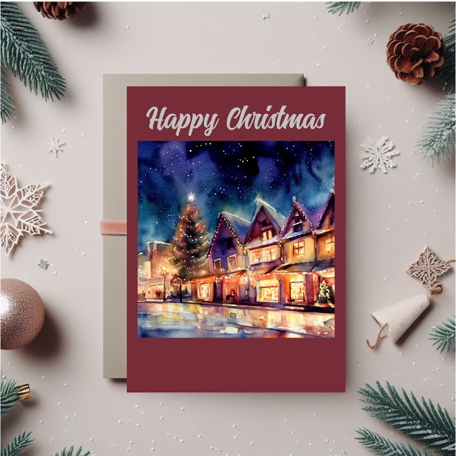 Altes England zu Weihnachten (Christmas scene card that can be personalized to fit your needs.)