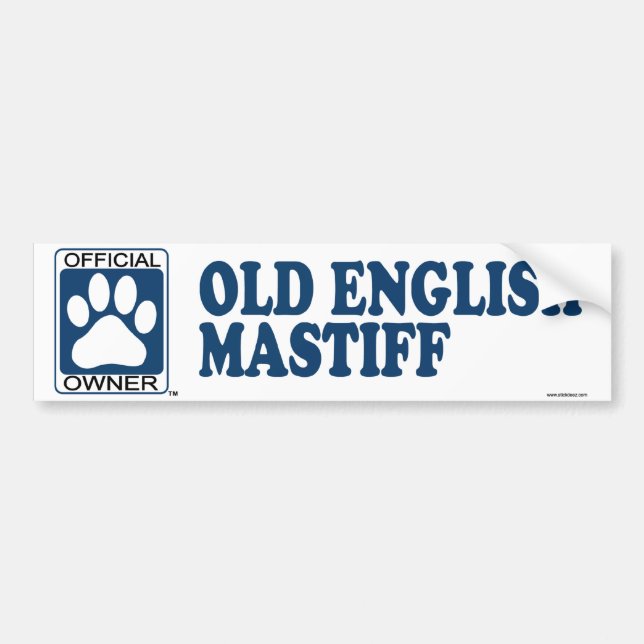 Altes englisches Mastiff-Blau Autoaufkleber (Vorne)