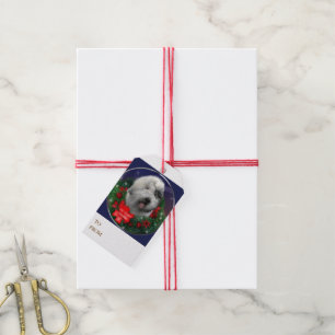 Altes englisches Schäferhund-Weihnachten Geschenkanhänger