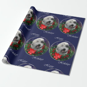 Altes englisches Schäferhund-Weihnachten Geschenkpapier