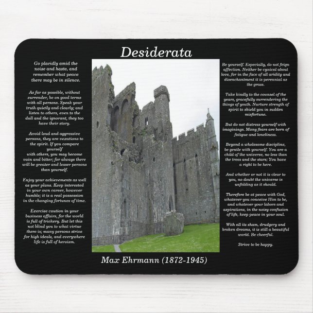 Altes englisches Schloss Mousepad der DESIDERATA (Vorne)