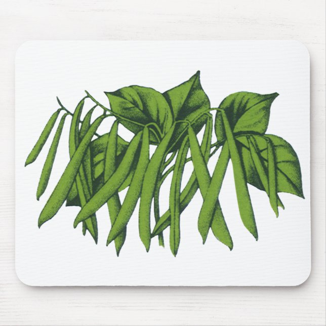 Altes Essen, Bio-Grüne Bohnen Gemüse Mousepad (Vorne)
