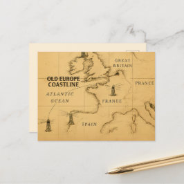 Altes Europa Küstenstreifen Postkarte