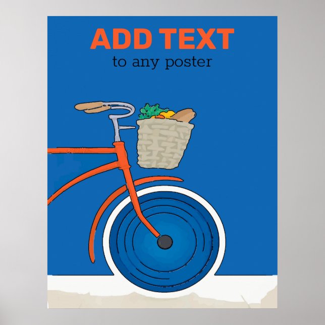 Altes Fahrrad, fügen oder bearbeiten Text Poster (Vorne)