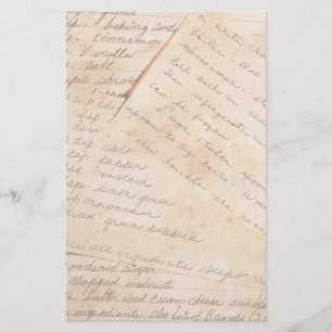 Altes Familien-Rezept-Briefpapier Briefpapier