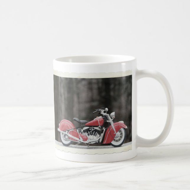Altes Farbmotorrad-Foto Tasse (Rechts)