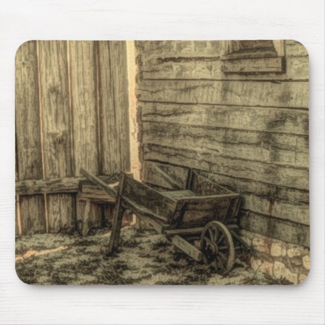 altes Fenster aus Rollstuhl rustikale Bauernhaus Mousepad (Vorne)
