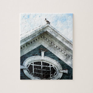 Altes Fenster und Taube Puzzle