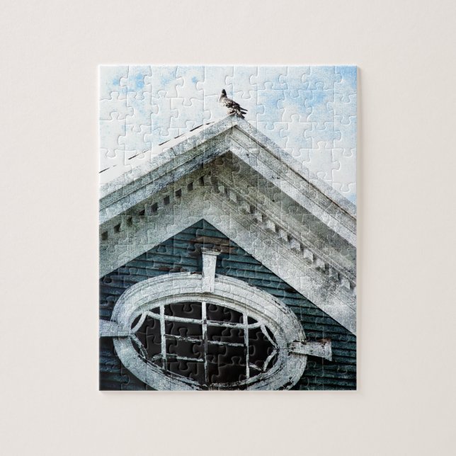 Altes Fenster und Taube Puzzle (Vertikal)
