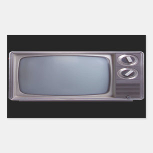 Altes Fernsehgerät Rechteckiger Aufkleber