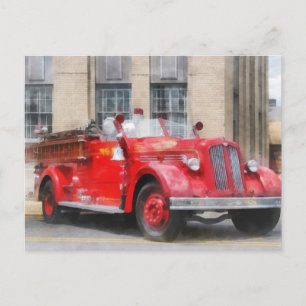 Altes Feuerwehrauto Postkarte