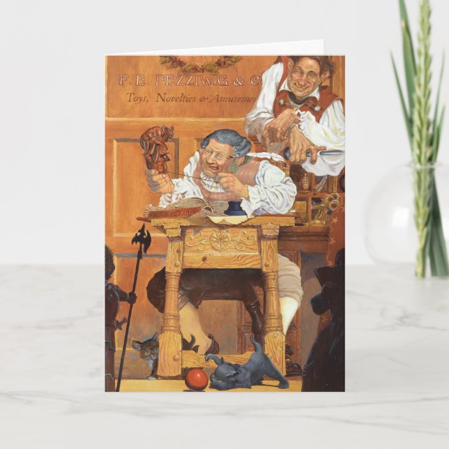 Altes Fezziwig Feiertagskarte (Vorderseite)