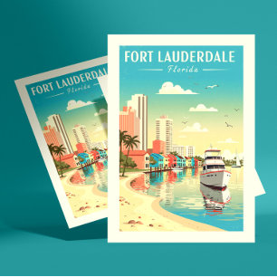 Altes Fort Lauderdale Florida Postkarte