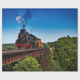 Altes Foto einer Eisenbahnbrücke Geschenkpapier