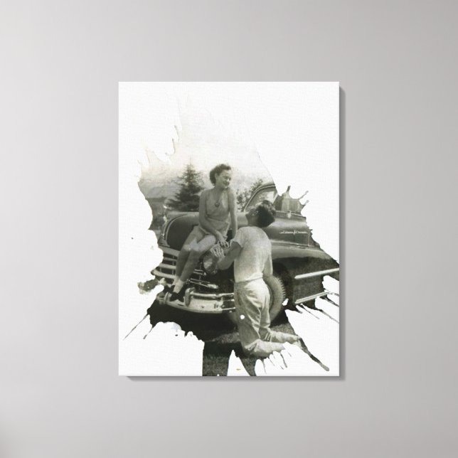 Altes Foto Spritzer Kunst Leinwanddruck (Vorderseite)