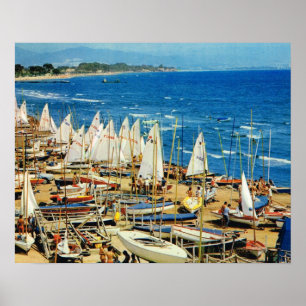 Altes Frankreich, Hafen und Marina von Hyères, Var Poster