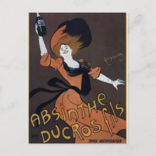 Altes französisches Absinthe-Plakat Postkarte