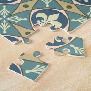 Altes französisches Fleur-de-Lis-Muster Puzzle