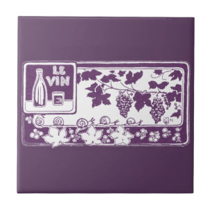 Altes französisches Weinlabel    Rustikales Weingu Fliese