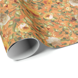 Altes Garten-Orangen-Muster-Wrap-Papier Geschenkpapier
