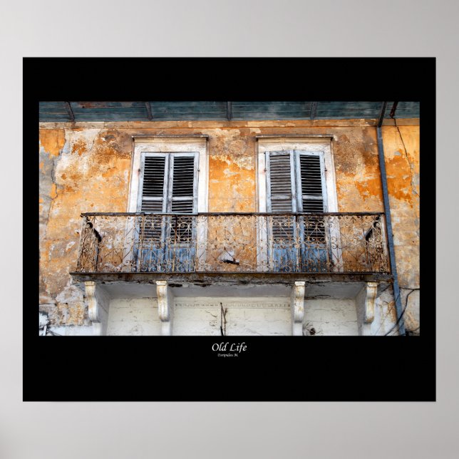 Altes Gebäude Balkone, Limassol, Zypern-Plakat Poster (Vorne)