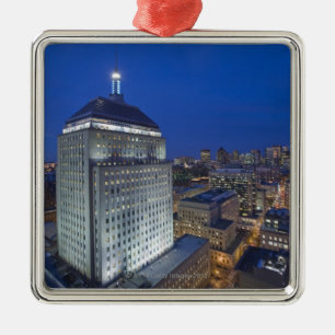 Altes Gebäude Johns Hancock mit Boston in Ornament Aus Metall