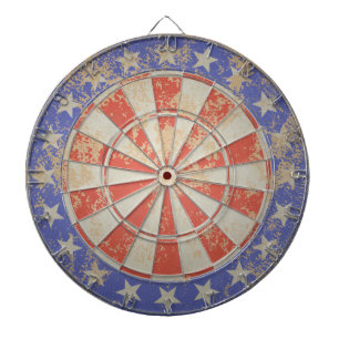 Altes gebrochenes Dartboard USA-Flagge Dartscheibe