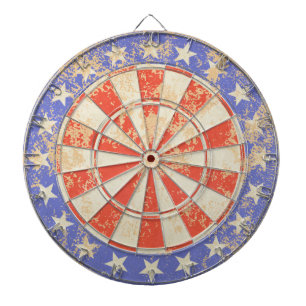 Altes gebrochenes Dartboard USA-Flagge Dartscheibe