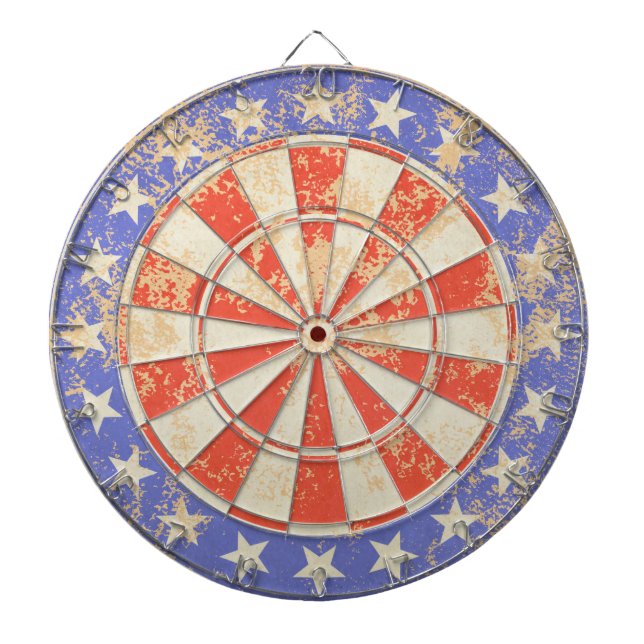 Altes gebrochenes Dartboard USA-Flagge Dartscheibe (vorne)
