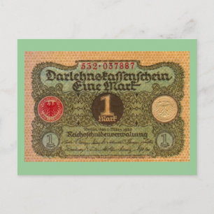 Altes Geld: 1 deutsches Mark Postkarte