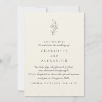 Altes Geld Ästhetik, Elfenbein Save the Date