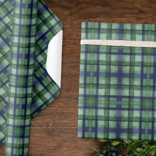 Altes Geld Black Watch Tartan Karo Grün Blau Geschenkpapier