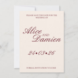 Altes Geld Elegant Save The Date