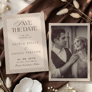 Altes Geld Eleganter Glamour Foto Save the Date Einladung