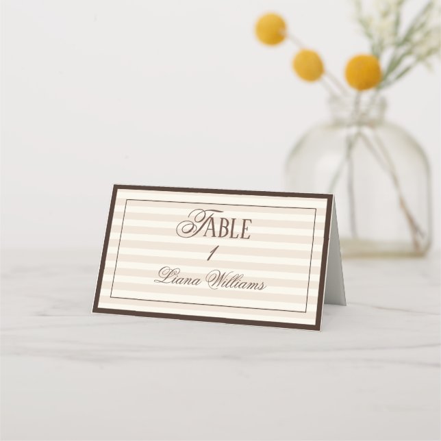 Altes Geld Espresso Hochzeit Platzkarte (Vorderseite)