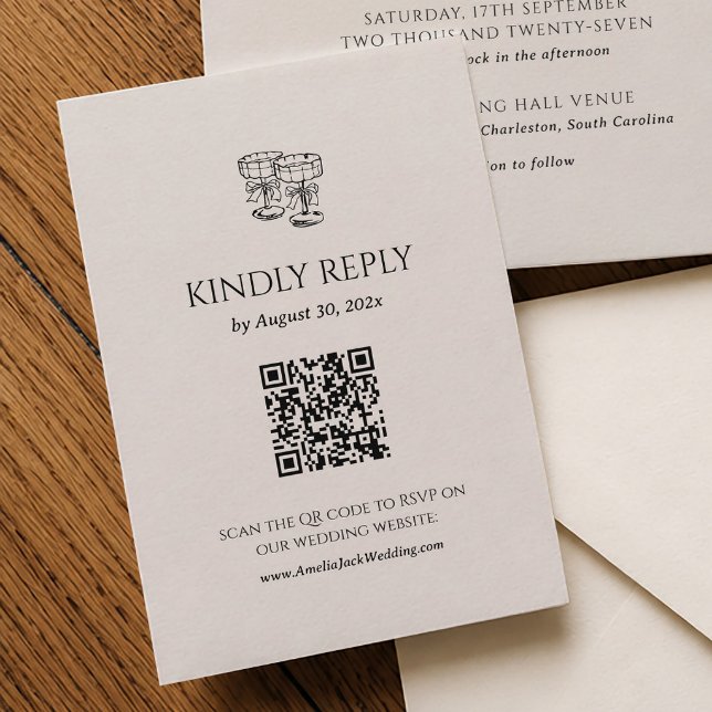 Altes Geld Hochzeit RSVP Karte Qr Code (Von Creator hochgeladen)