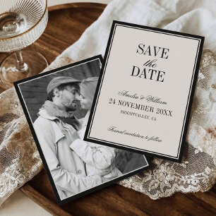 Altes Geld Klassisch Zeitlos Schwarz Creme Hochzei Save The Date