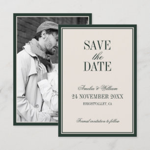 Altes Geld Klassische Zeitlose Smaragdgrüne Hochze Save The Date