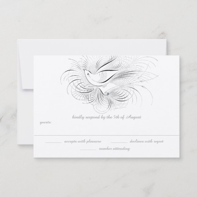 ALTES GELD, LIEBE VÖGEL, RSVP KARTE (Vorderseite)