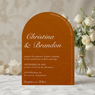 Altes Geld Minimalistisch Terracotta Hochzeit Einl Einladung