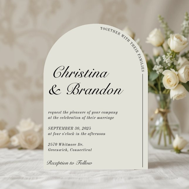 Altes Geld Minimalistische Ecru White Wedding Einl Einladung (Old Money Minimalist Ecru White Wedding Invitation
)