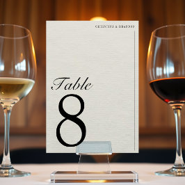 Altes Geld Minimalistische Ecru White Wedding Tischnummer